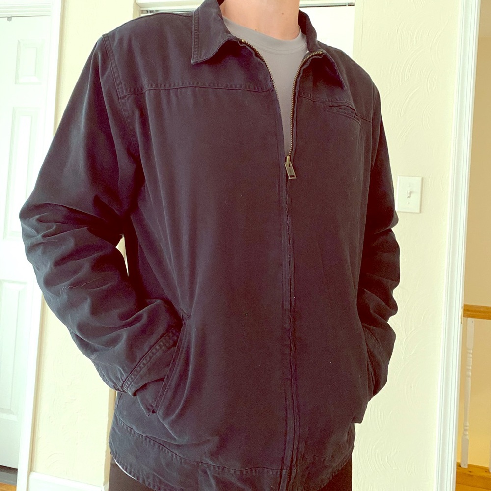 nüco Black Distressed Zip Jacket Bomber Oversized